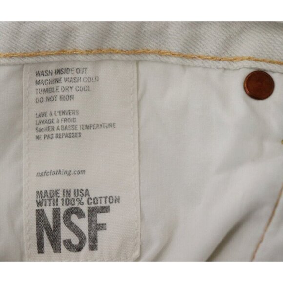NSF Womens US 27 White Straight Slouch Boyfriend Jeans Distressed Straight Denim - Picture 4 of 7